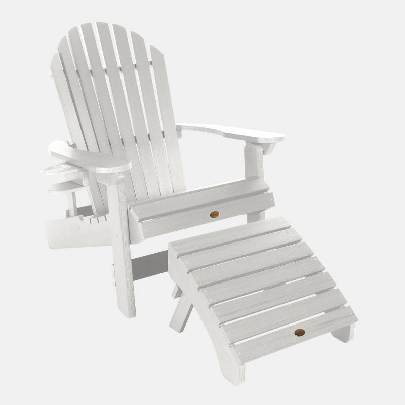 King Hamilton Folding Patio Adirondack Chair & Ottoman White - highwood