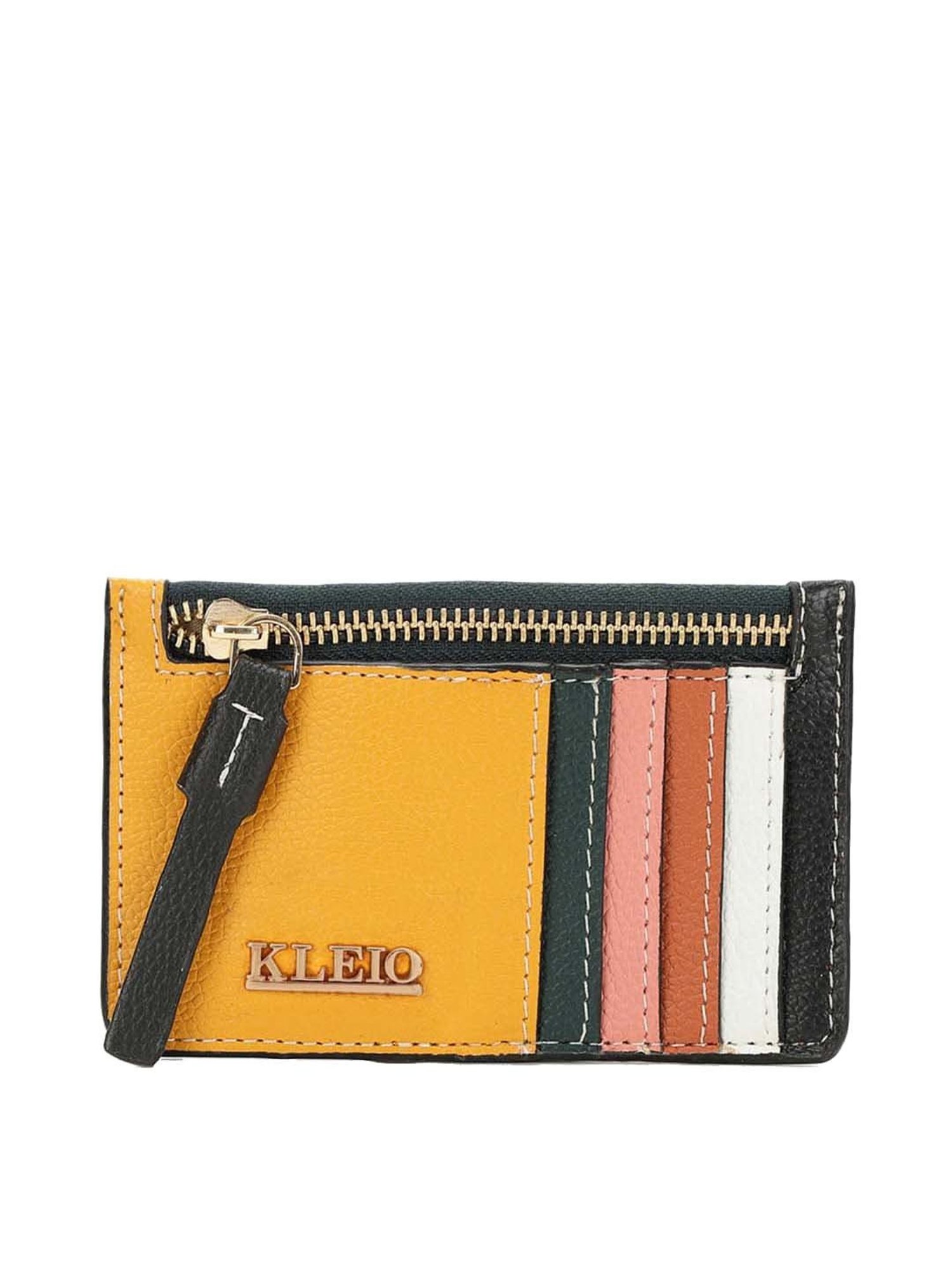 KLEIO Mustard Solid Card Holder
