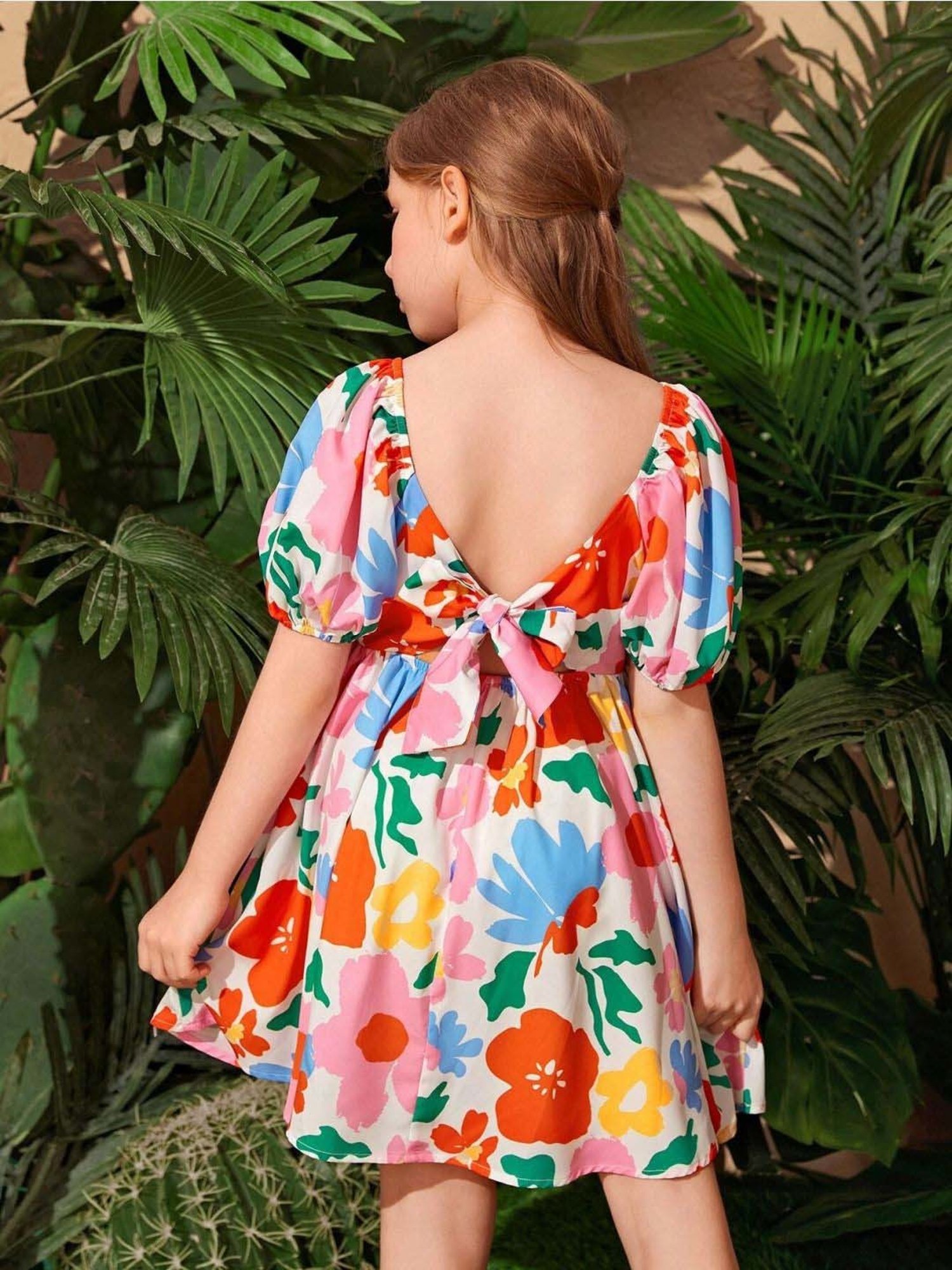 Bolly Lounge Girls Multicolor Floral Dress