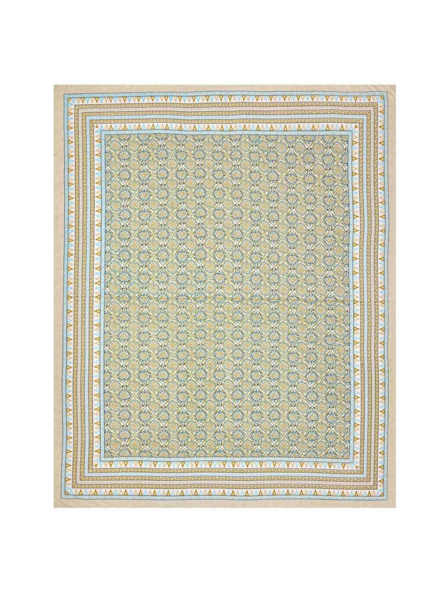 Bella Casa Ethnic Collection Green Cotton 180 TC Bedsheet with 2 Pillow Covers