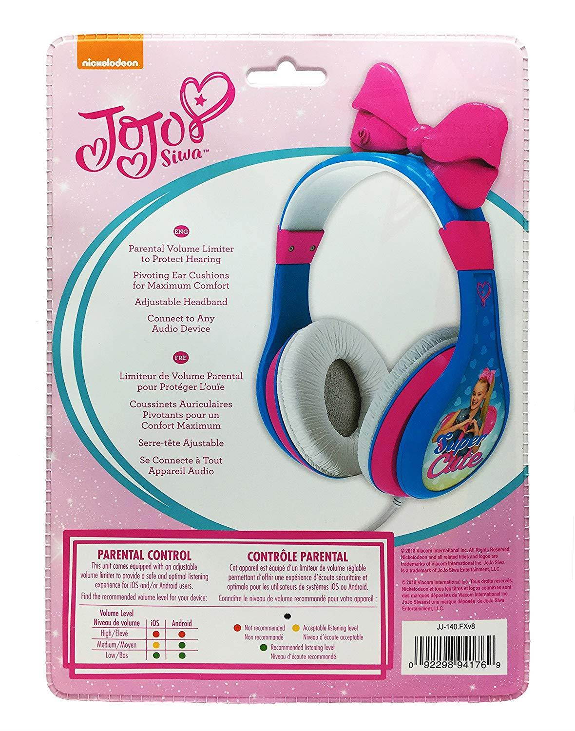 Jojo Siwa Headphones for Kids with Built in Volume Limiting Feature for Kid Friendly Safe Listening