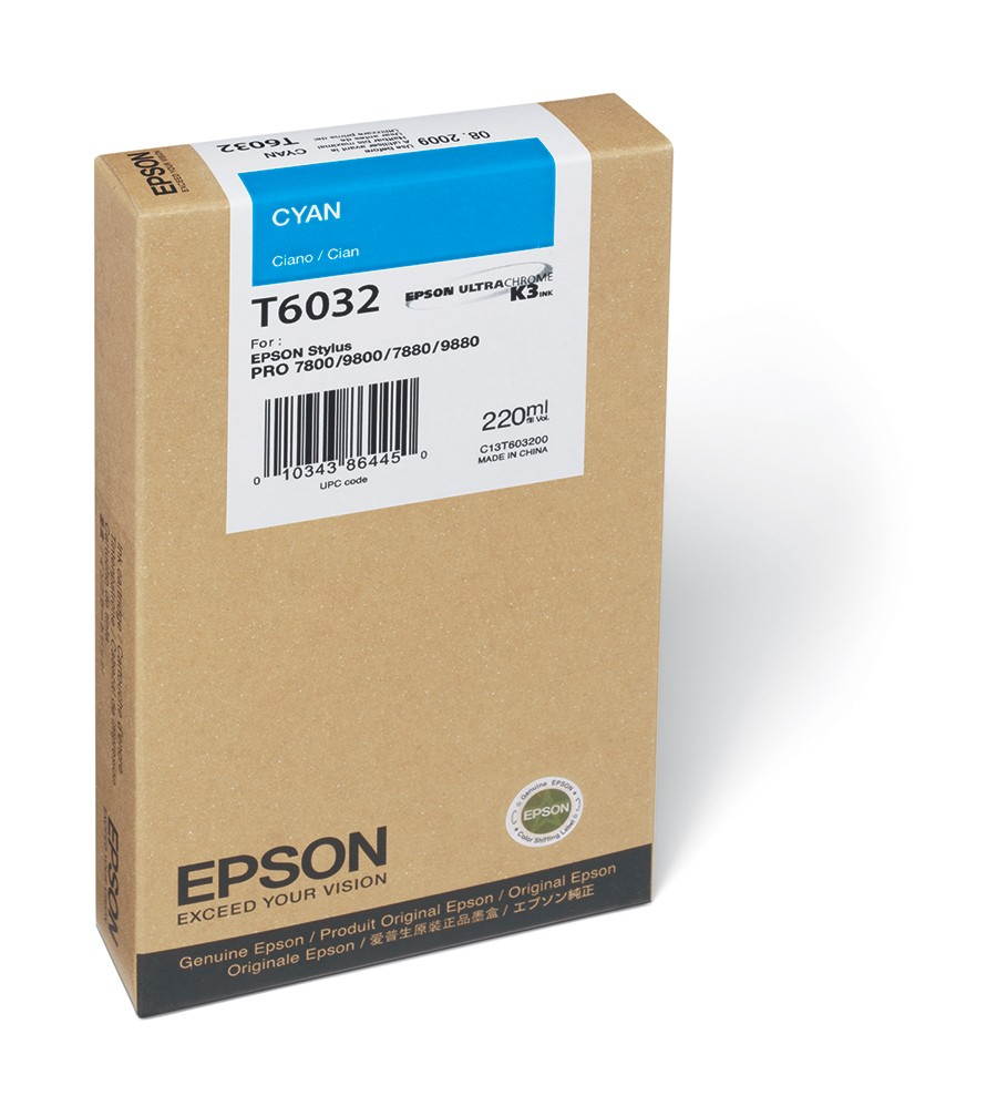 Epson - T603200 - Epson Cyan Ink Cartridge - Cyan - Inkjet