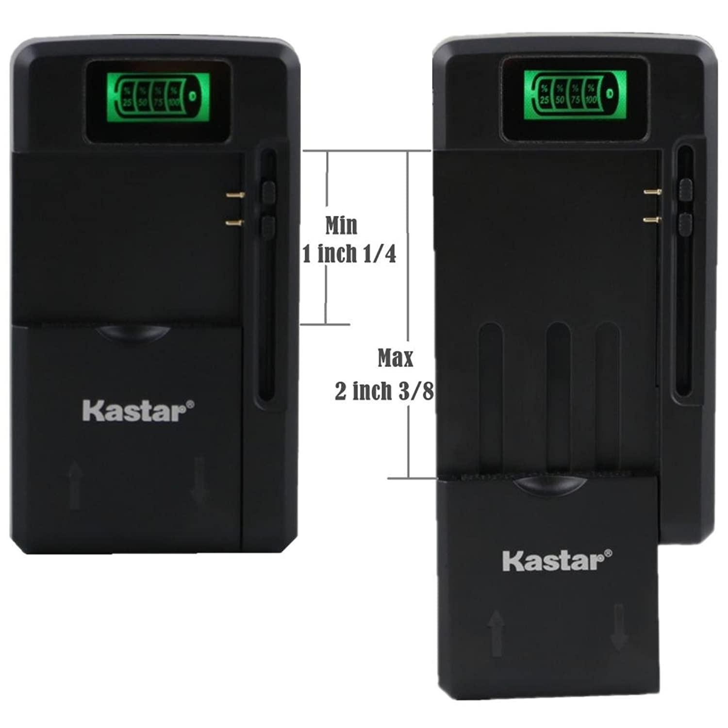 Kastar BL-5C Battery 2-Pack and Intelligent Mini Travel Charger for Shortwave All Hazard Radio, V-115 Portable Shortwave Transistor Radio AM/FM Stereo, Meloson Enhanced Portable AM FM Weather Radio