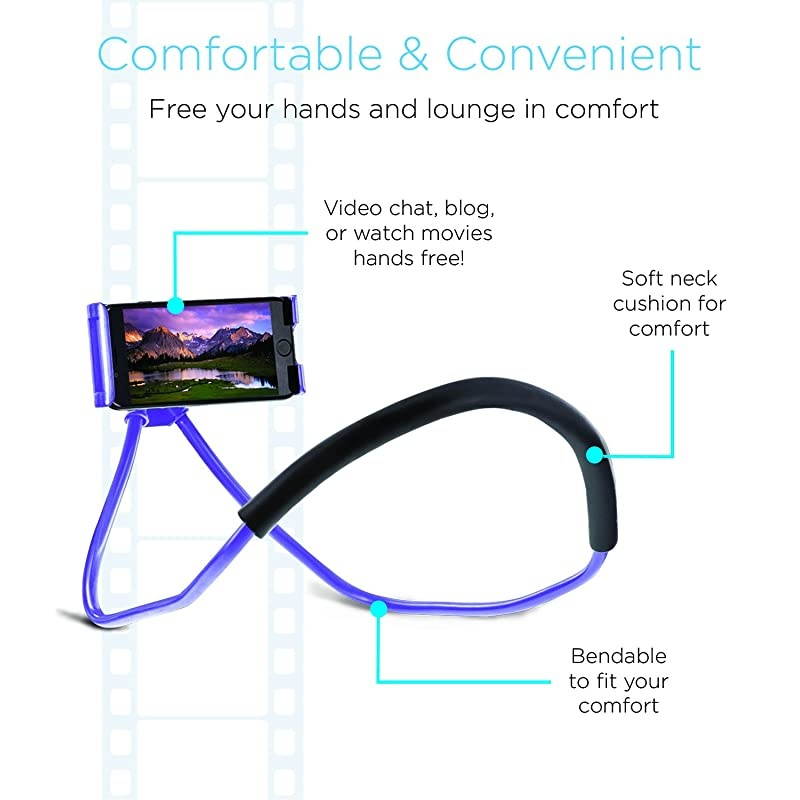 Phone Neck Holder, Gooseneck Lazy Neck Phone Mount to Free Your Hands for iPhone Android Smartphone