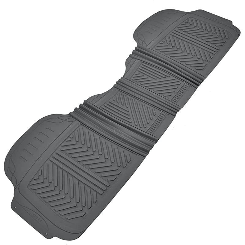 FlexTough Performance All Weather Rubber Car Floor Mats with Cargo Liner &ndash; Full Set Front & Rear Odorless Floor Mats for Cars Truck SUV, BPA-Free Automotive Floor Mats (Gray)