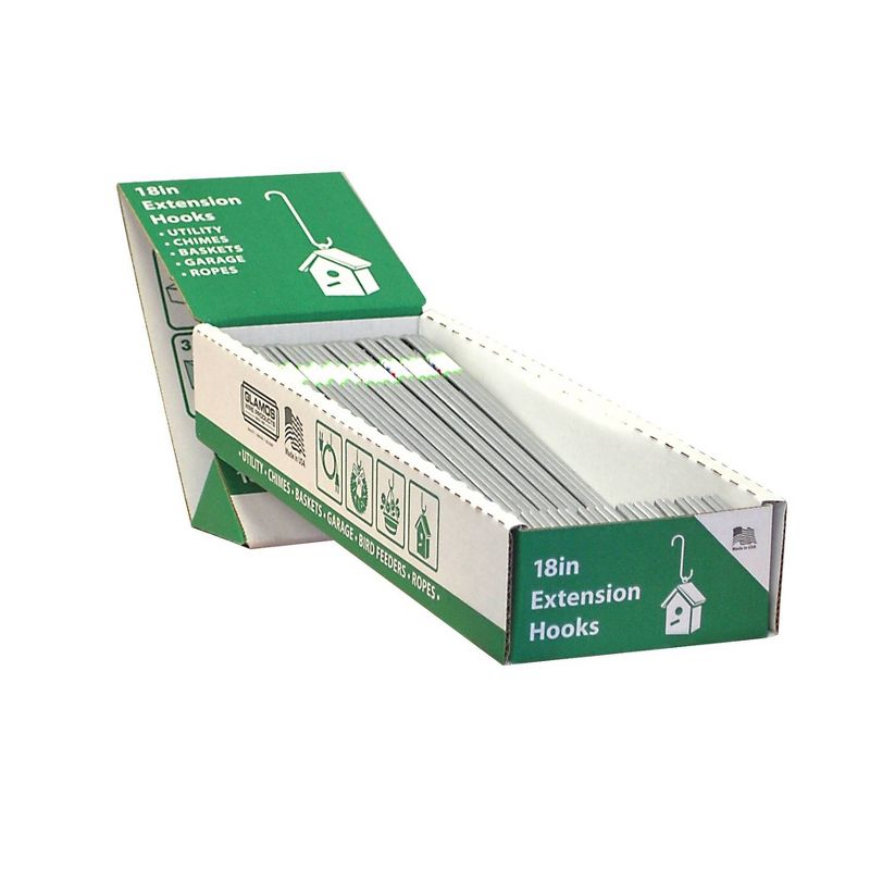 5pk 18" Galvanized Steel Heavy Duty S-Hook Hangers Gray - Glamos