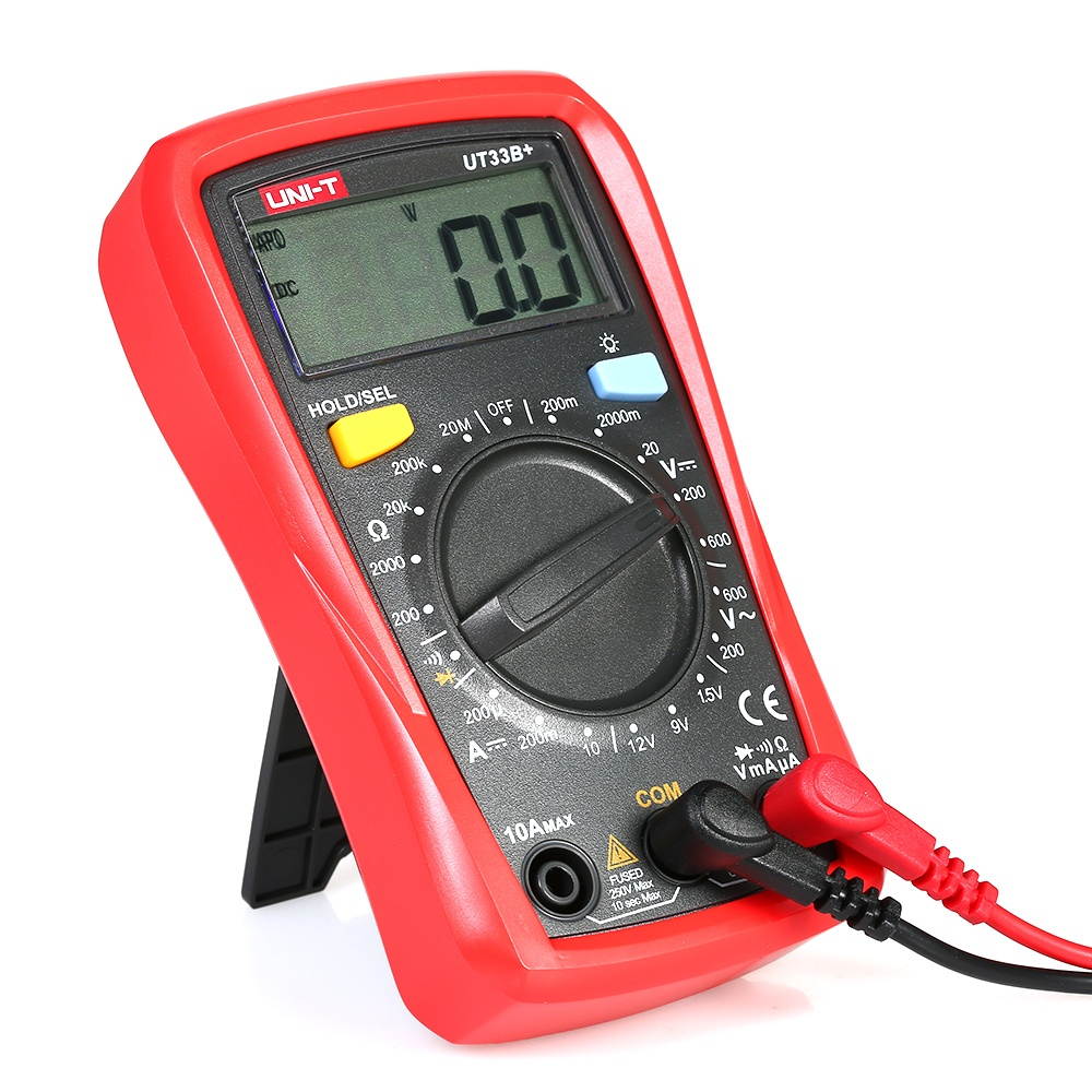 UNI-T UT33B+ Handheld LCD Digital Multimeter DC/AC Voltage DC Current Meter Resistance Tester Voltmeter Ammeter