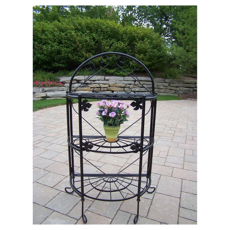 Rectangular 24" Oakland Semi-Circle Plant Stand - Black