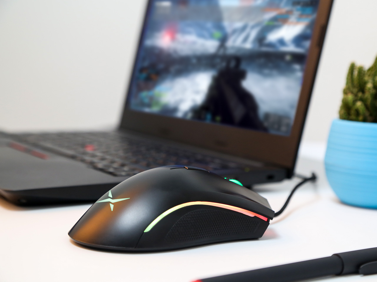 Delux Wired RGB Gaming Mouse with 24000 DPI, 7 Programmable Buttons and Pro Game Software, Ergonomic Optical Gamer Mouse for PC Laptop Computer (M625BU(3360)-Black)