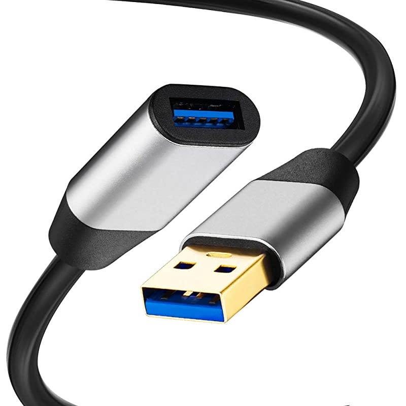 USB 3.0 Extension Cable 12ft, Aluminum Alloy USB Cable SuperSpeed USB 3.0 Type A Male to Female Extension Cord for Printer,Playstation, Xbox,USB Flash Drive,Card Reader, Hard Drive, Keyboard