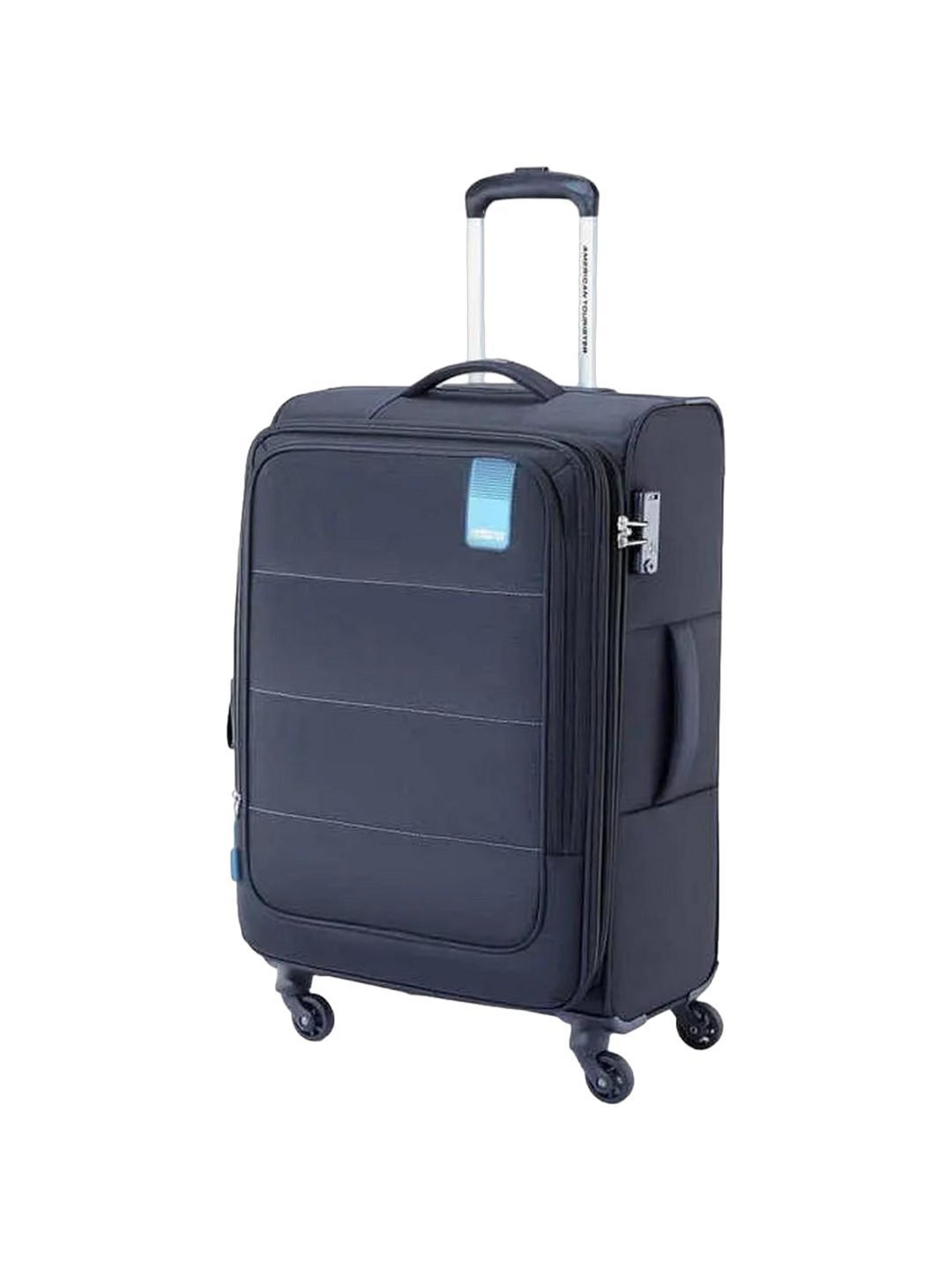 American Tourister Flamen Black Solid Soft Cabin Trolley Bag - 58.5 cm