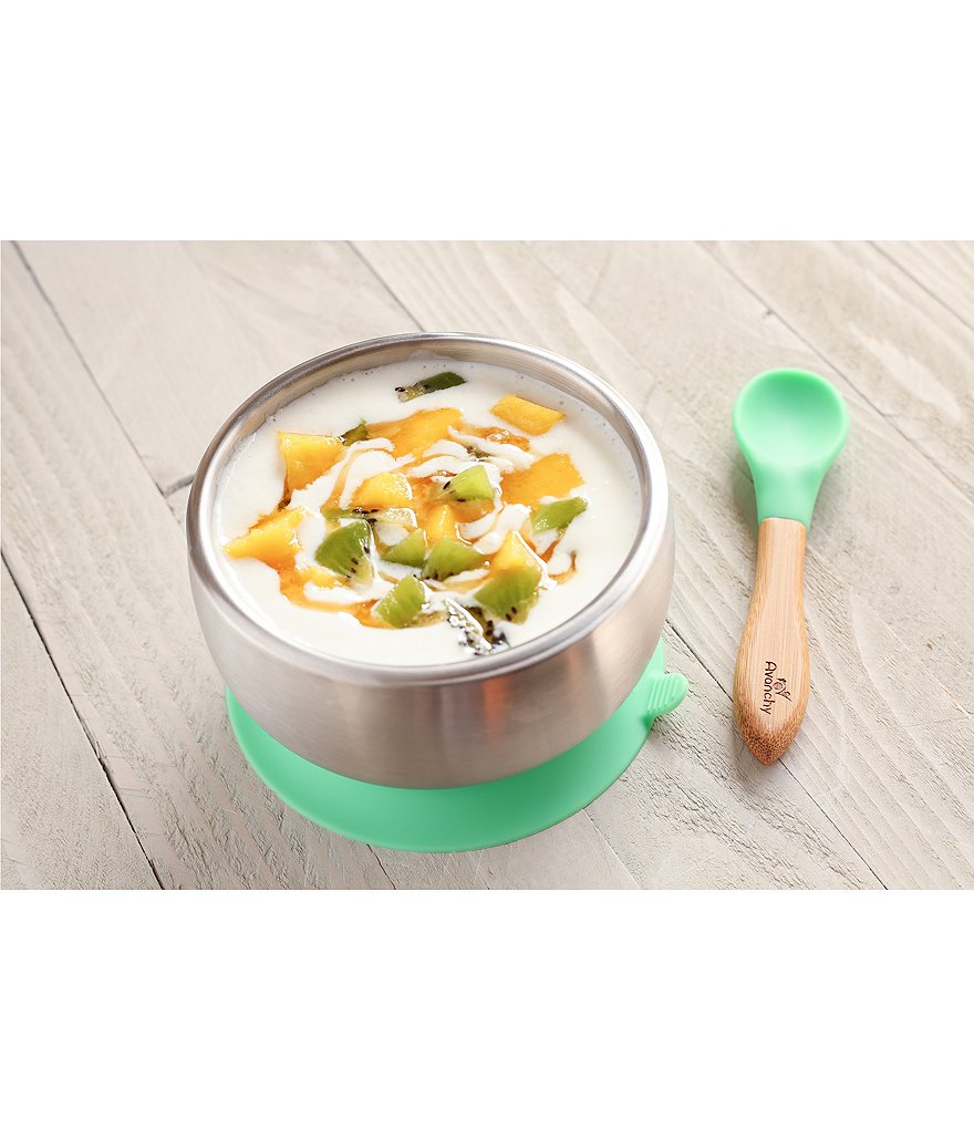 Avanchy Stainless Steel Suction Baby Feeding Bowl & Air Tight Lid