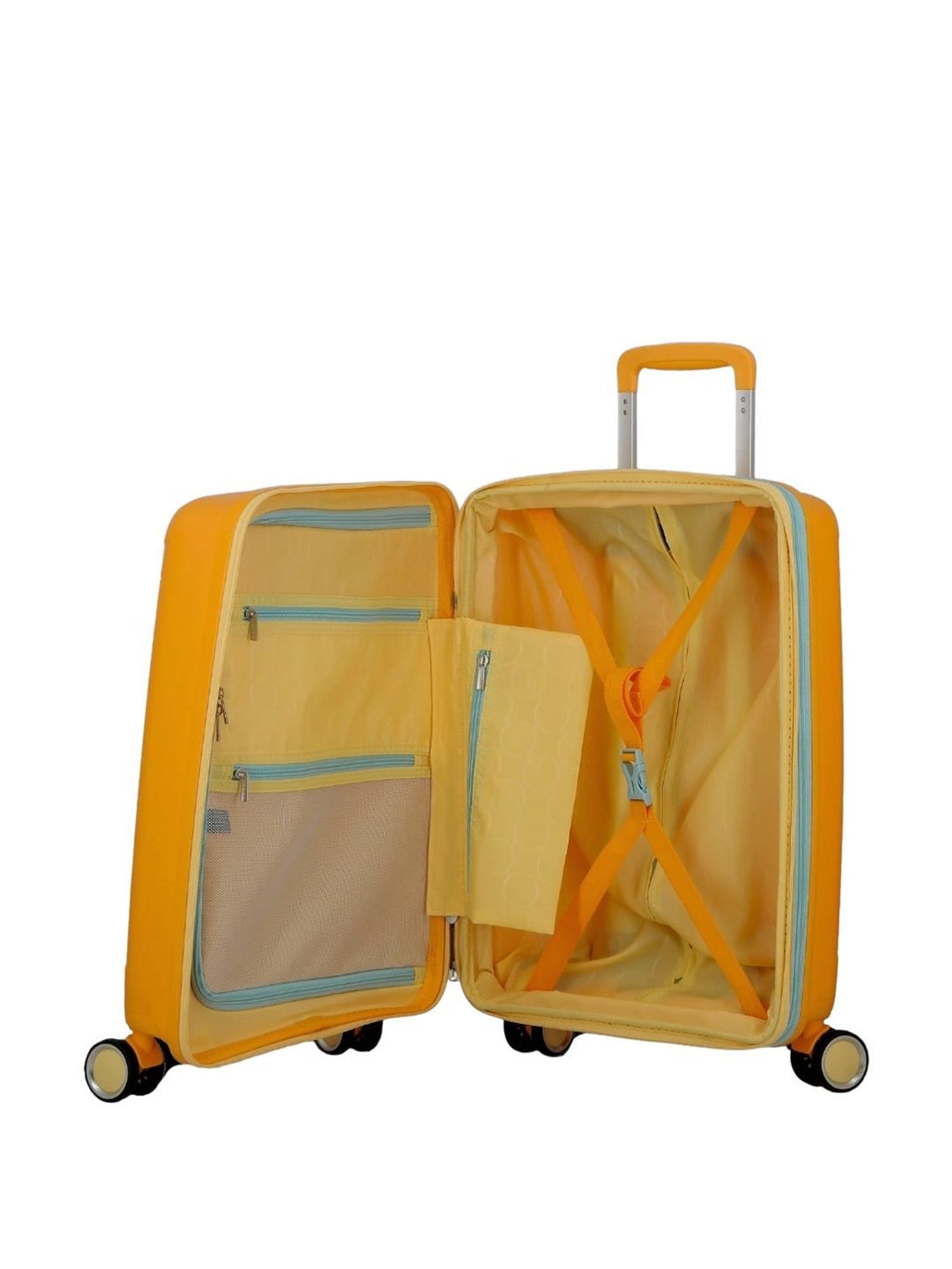 Jump Furano 2 Orange 8 Wheels Large Hard Cabin Trolley Bag Set of 2