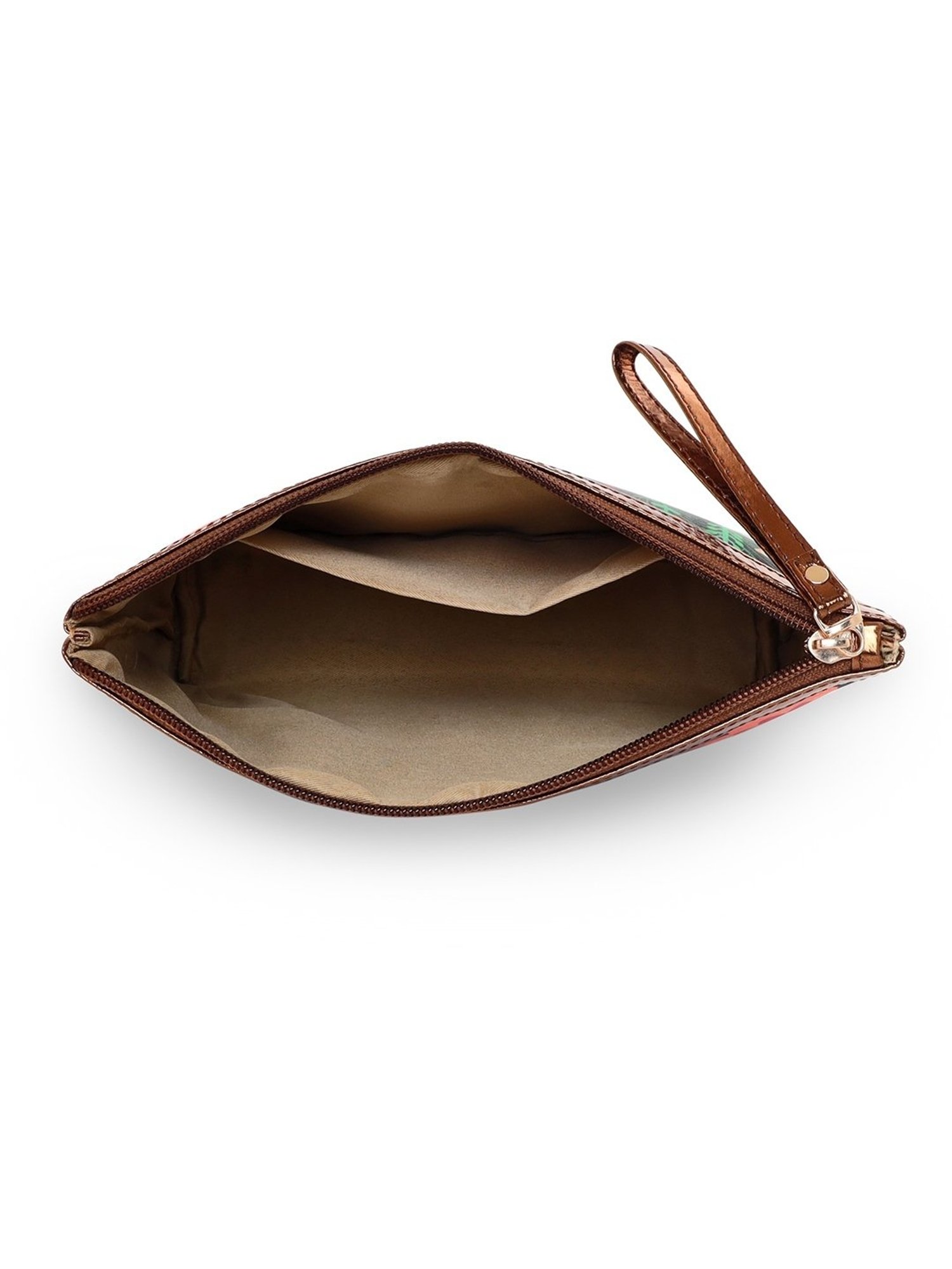 Sabhyata Peacock Multicolor Printed Small Wristlet