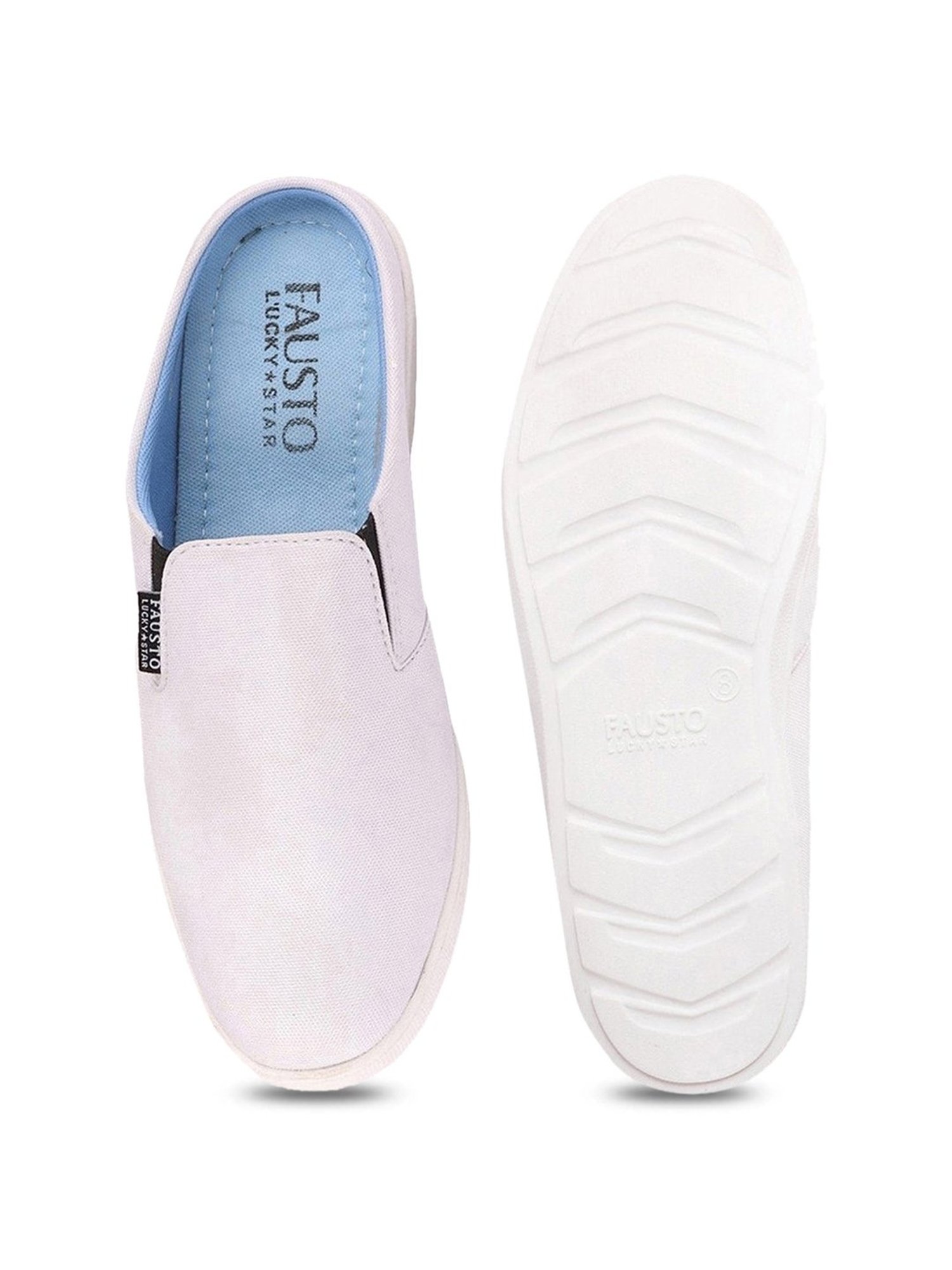 Fausto Men's White Mule Shoes