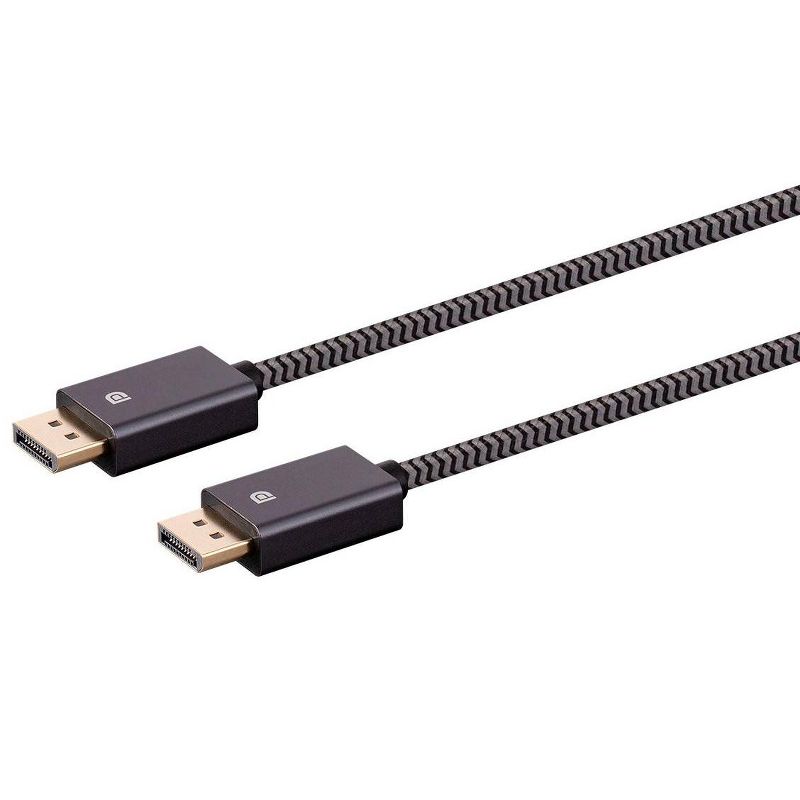Monoprice DisplayPort 1.4 EasyPlug Nylon Braided Cable - 3 Feet - Gray (10 Pack) 8K@60Hz, Up to 32.4 Gbps, Compatible with PC, Laptop, TV, Projector
