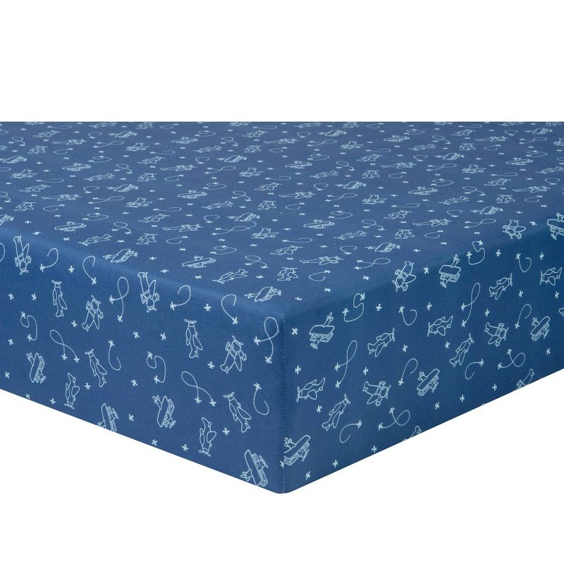 Sammy & Lou Airplanes Microfiber Crib Sheet - 2pk