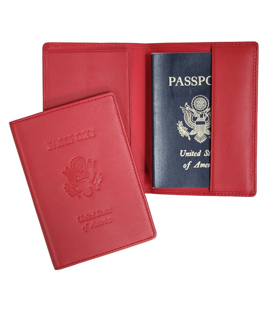 ROYCE New York Leather Debossed RFID Blocking Passport Jacket