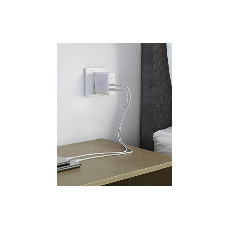 USB Charger  Elite Dual Port 24W Wall Charger PowerPort 2 with PowerIQ and Foldable Plug for iPhone 11XsXS MaxXRX876Plus iPad ProAir 2Mini 3Mini 4 Samsung S4S5 and More