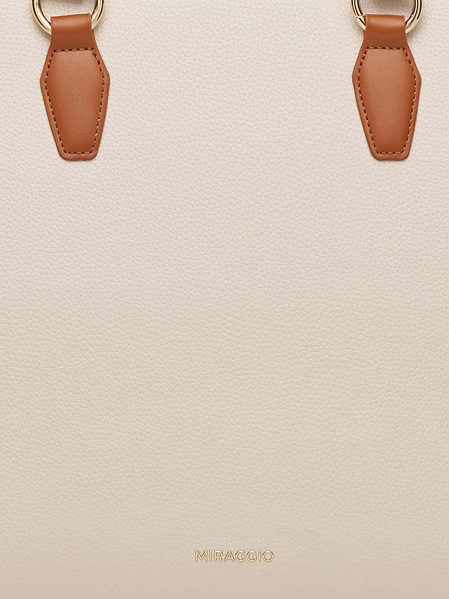 Miraggio Melissa Ivory Large Textured Satchel Handbag