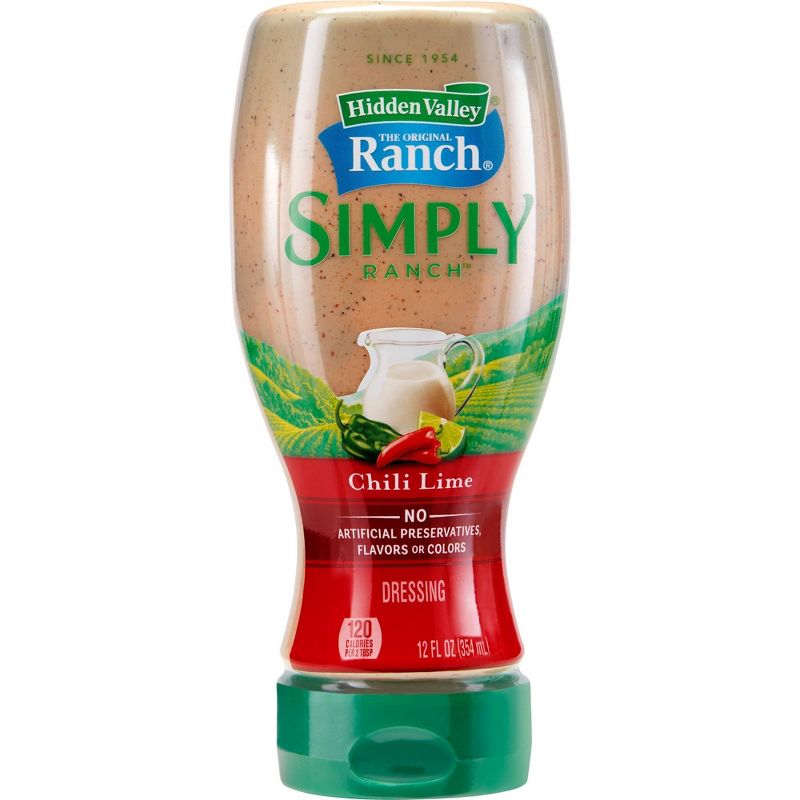 Hidden Valley Simply Ranch Chili Lime Salad Dressing & Topping - Gluten Free - 12fl oz
