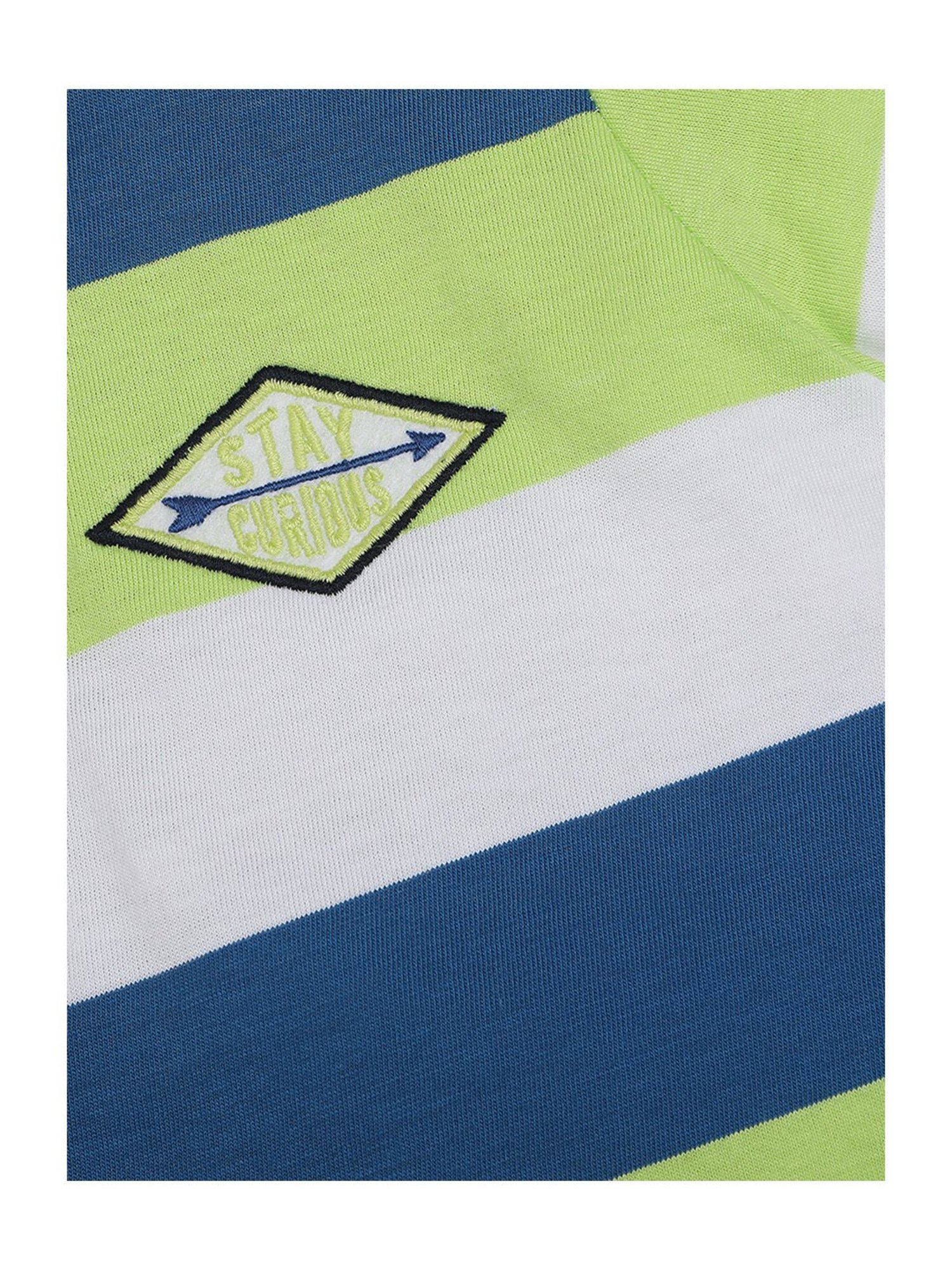 Pantaloons Junior Multicolor Cotton Striped Polo T-Shirt