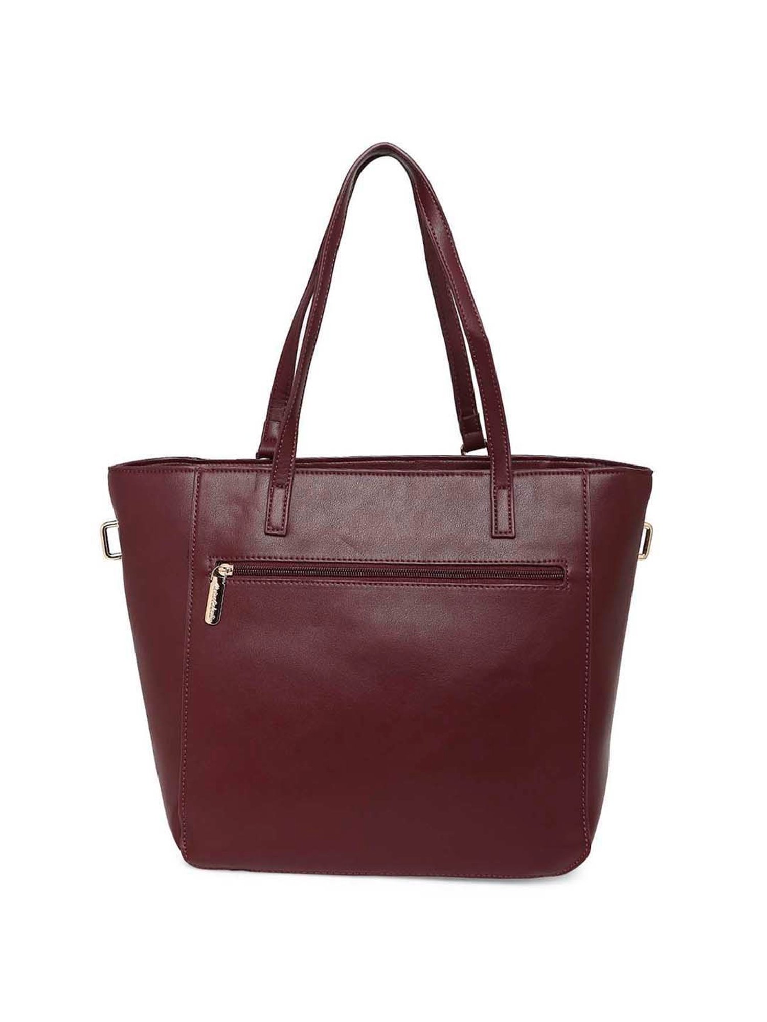 Marina Galanti Maroon Solid Medium Tote Handbag