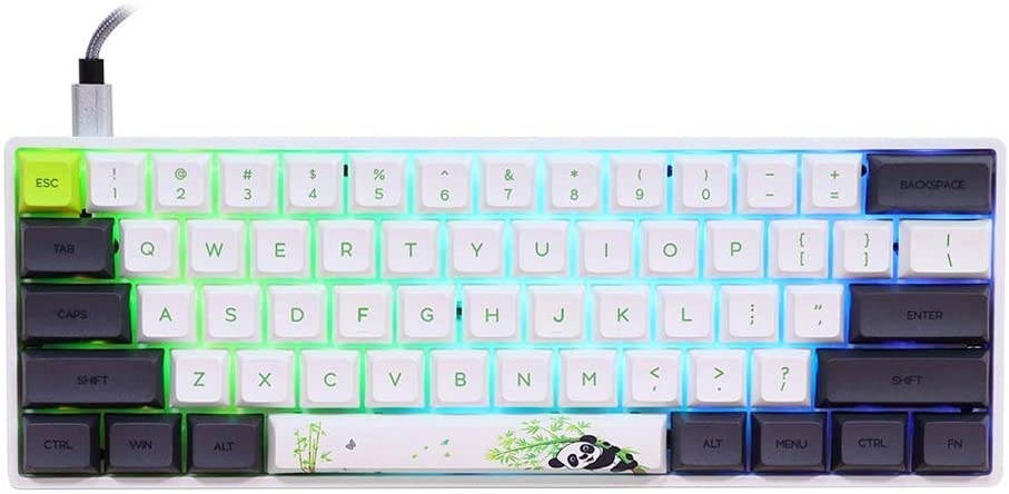 EPOMAKER SKYLOONG SK61 61 Keys 60% Hot Swappable Programmable Mechanical Gaming Wired Keyboard with RGB Backlit, NKRO, Water-Resistant, Type-C Cable for Win/Mac/Gaming (Gateron Optical Black, Panda)