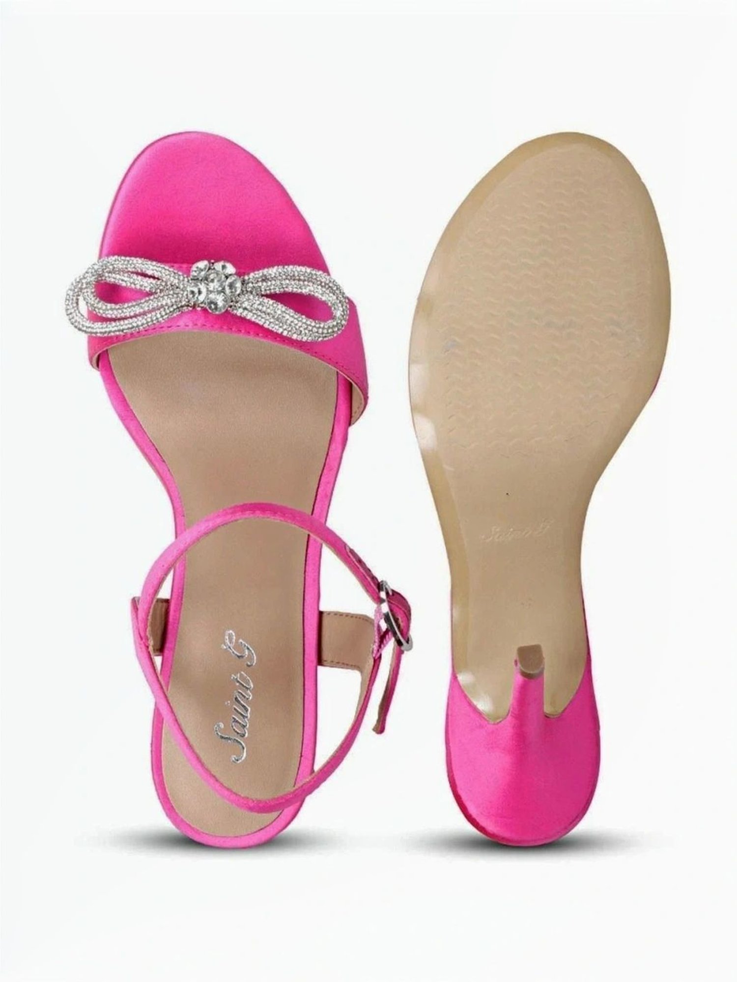 Saint G Women's Hayden Hot Pink Ankle Strap Stilettos