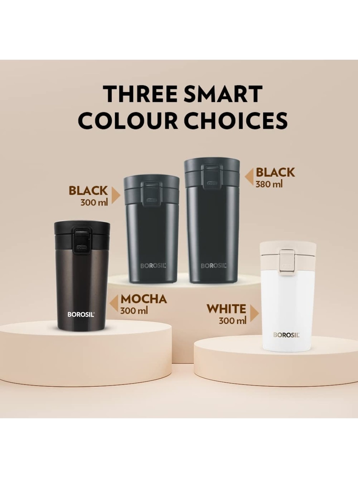 Borosil White Insulated Coffee Mug 300 ml