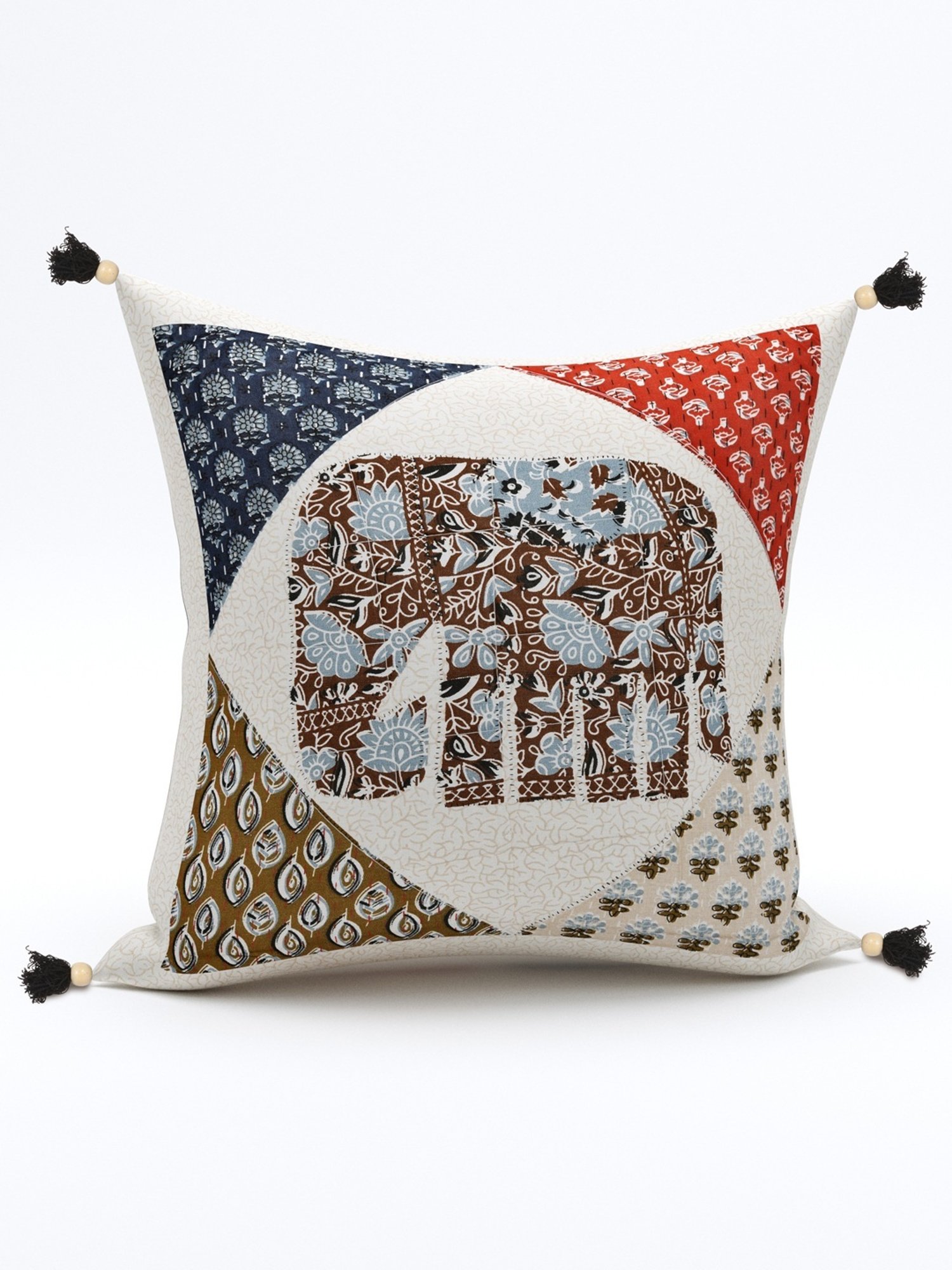 Living Roots Jaipuri Multicolor Cotton Cushion Covers - Set of 5