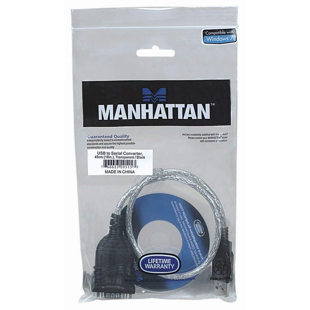 Manhattan USB 1.1 or 2.0 port, Windows 2000/XP/Vista/7 compatible USB to Serial Converter (205153)