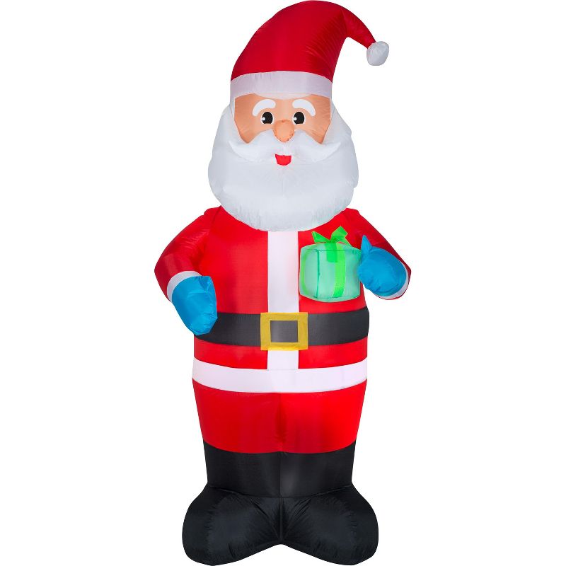 Gemmy Christmas Airblown Inflatable Santa OPP , 7 ft Tall, Multicolored