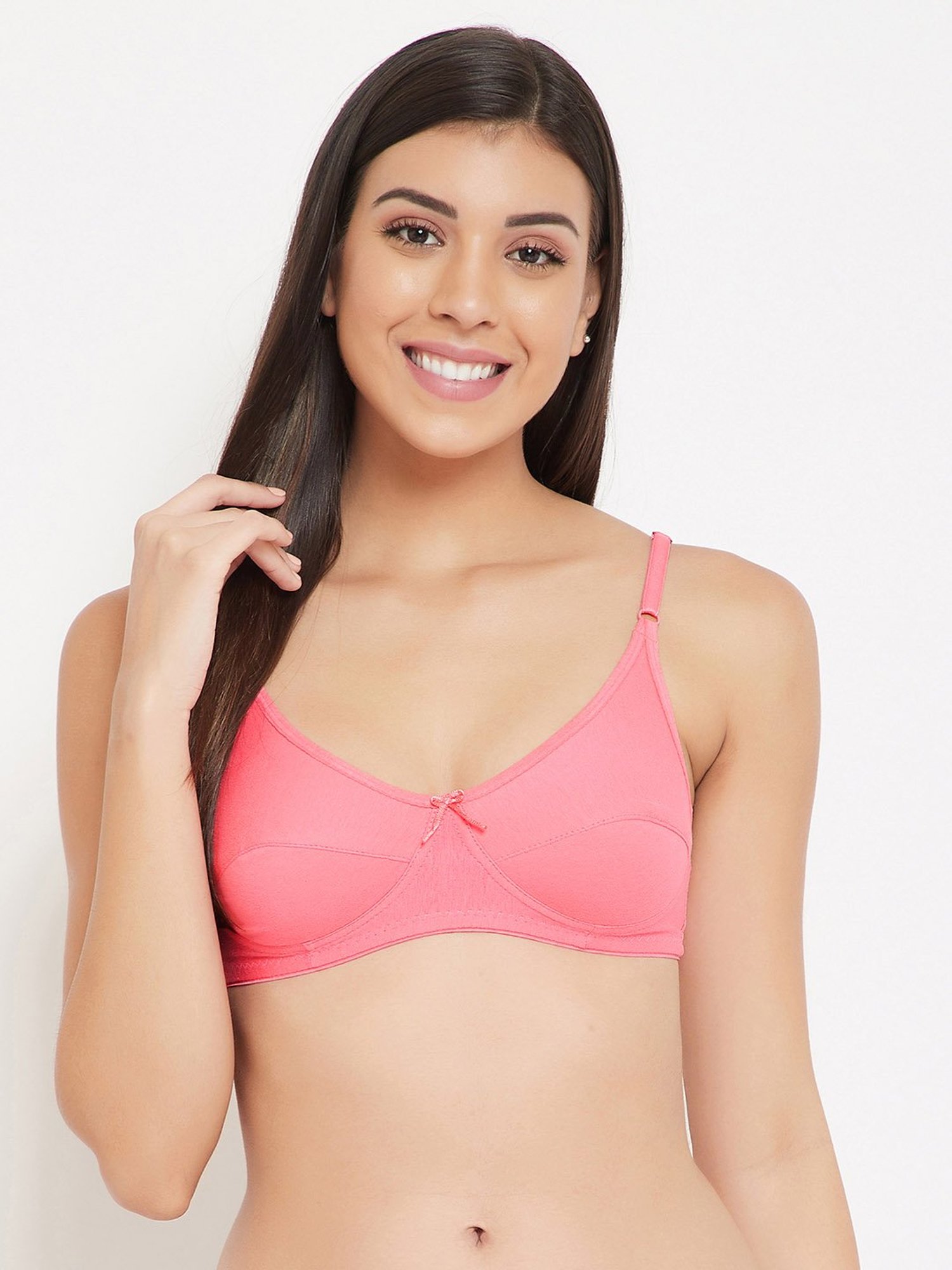 Clovia Pink Non Wired Non Padded Full Coverage Bra