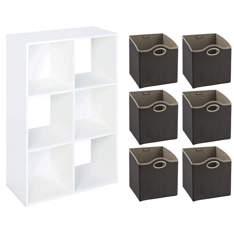 Closetmaid  Home  6 Cube Cubical Storage Organizer with Fabric Bins (6 Pack)