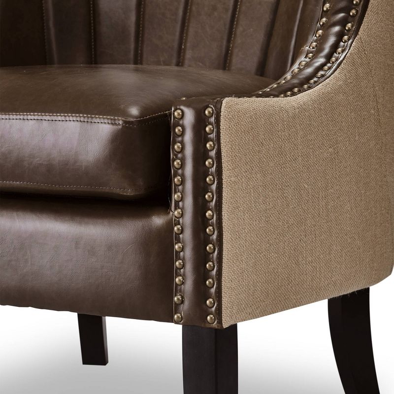 24" Amelie Mid-Century Modern Armchair Dark Brown - Adore Décor