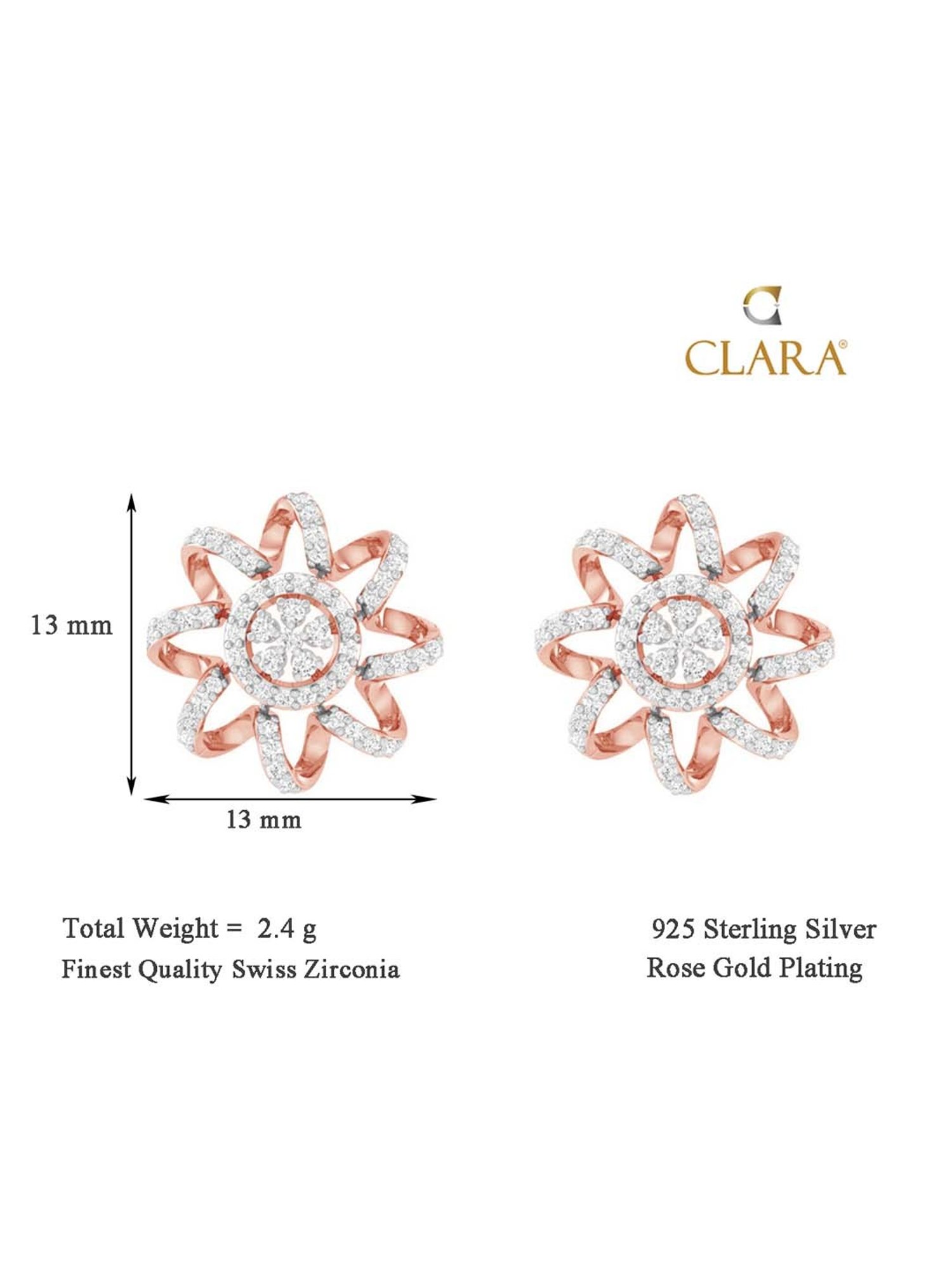 Clara 92.5 Sterling Silver Anna Earrings for Women