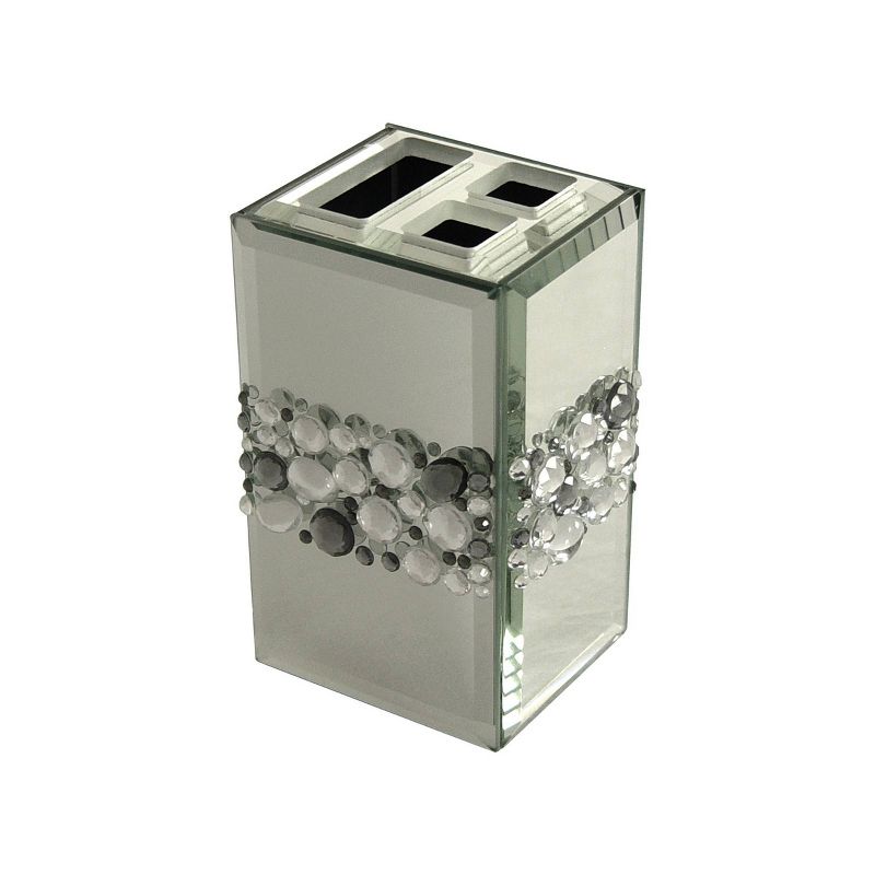 Harlow Tooth Brush Holder Light Silver - Elegant Home Fashions