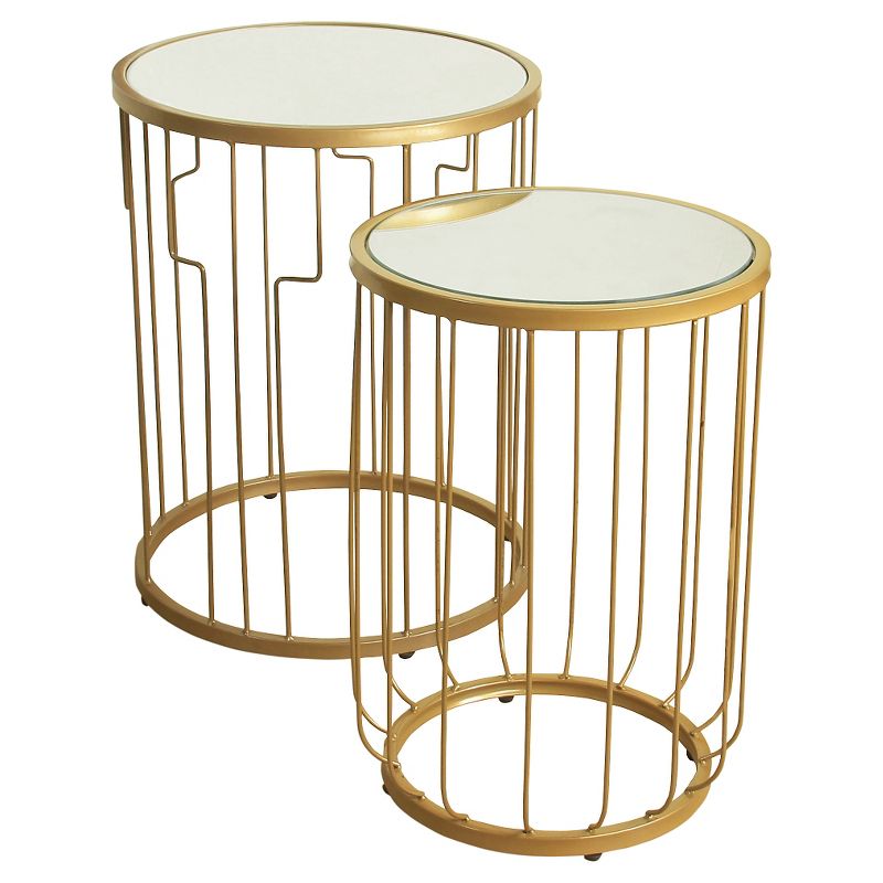 Nesting Tables Gold Mirrored - HomePop