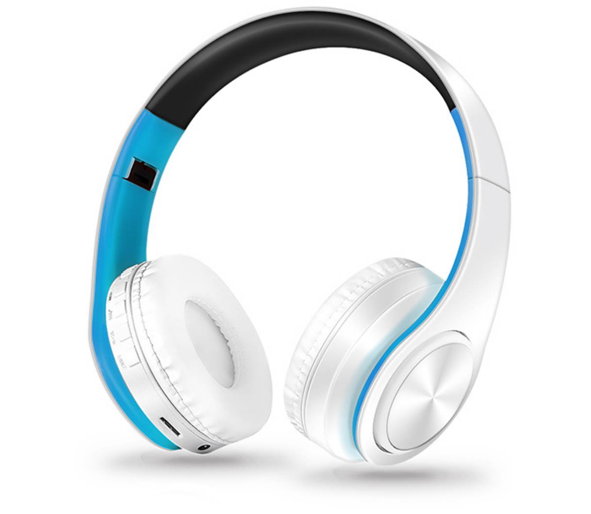 Bluetooth Headphones Over Ear, Hi-Fi Stereo Wireless Headset, Foldable, Soft Memory-Protein Earmuffs, w/Built-in Mic FM and Wired Mode for PC/Cell Phones/TV