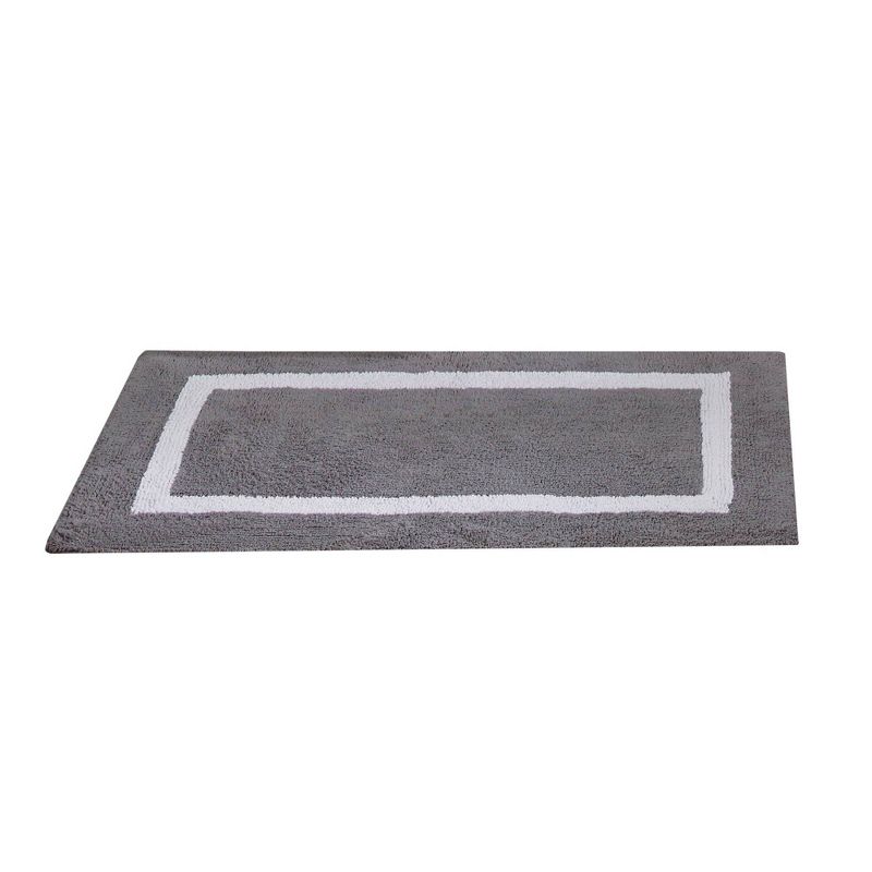 2pc Hotel Collection Bath Rug Set Gray/White - Better Trends