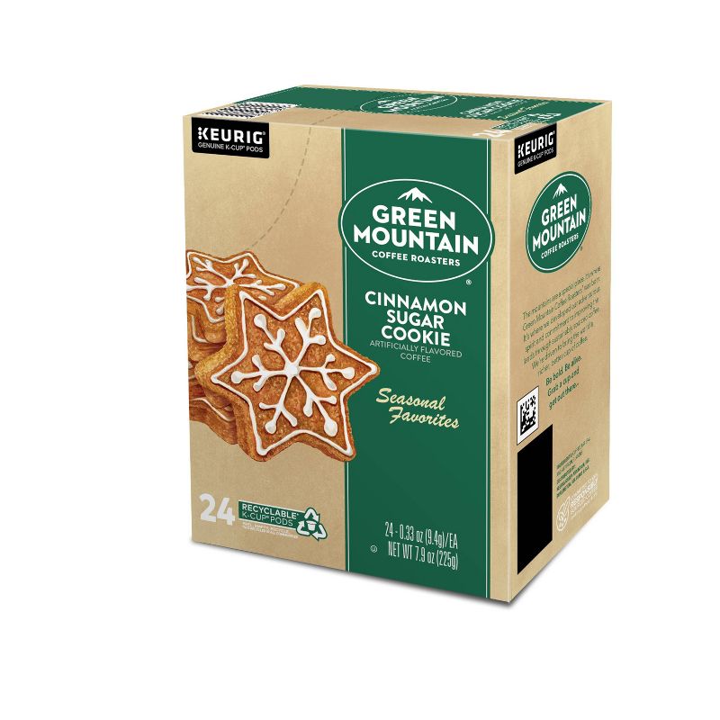 24ct Green Mountain Coffee Cinnamon Sugar Cookie Keurig K-Cup Coffee Pods Flavored Coffee Light Roast