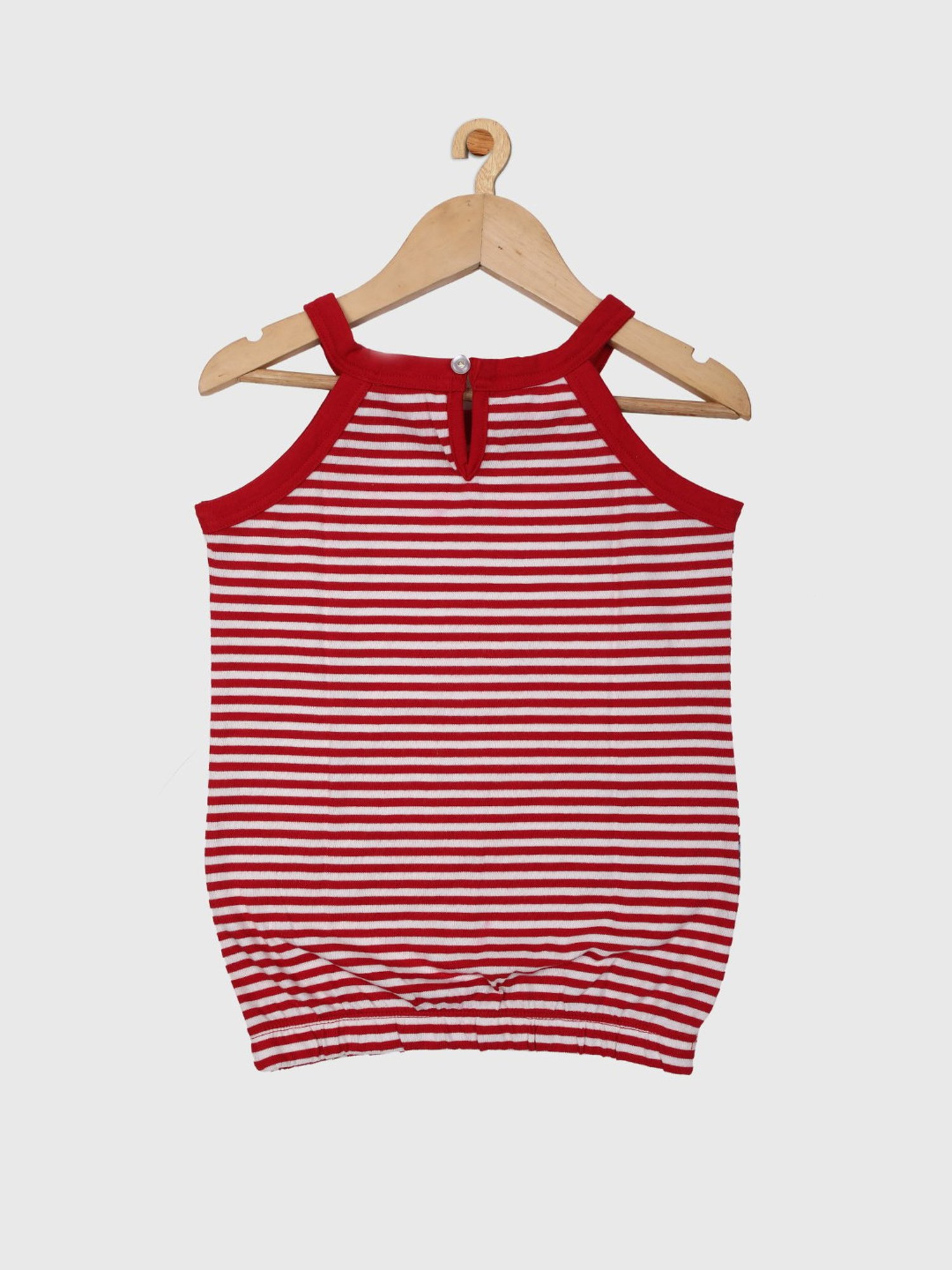 NINS MODA Kids Red & White Embellished Top
