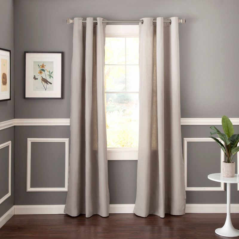 66"-120" Fast Fit Easy Install Milton Adjustable Curtain Rod Gray - Kenney
