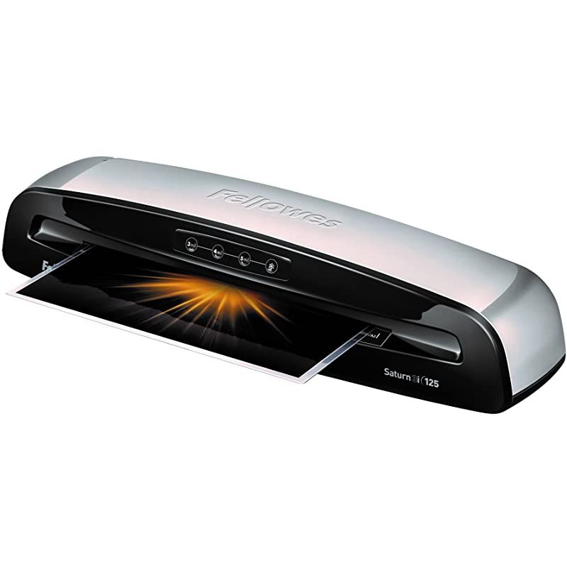 5736606 Laminator Saturn3i 125, 12.5 inch, Rapid 1 Minute Warm-up Laminating Machine, with Laminating Pouches Kit , Silver, Black