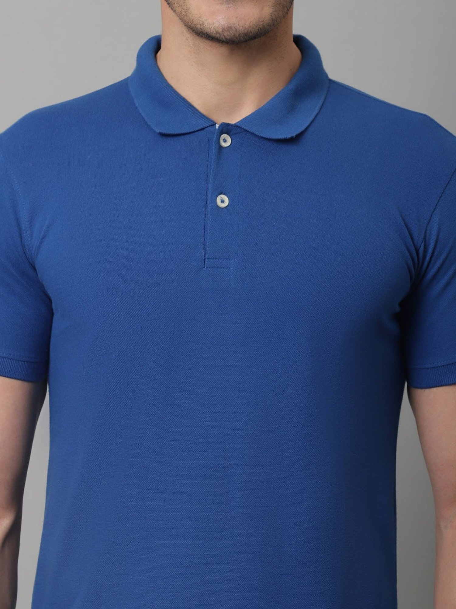 Cantabil Blue Regular Fit Polo T-Shirt