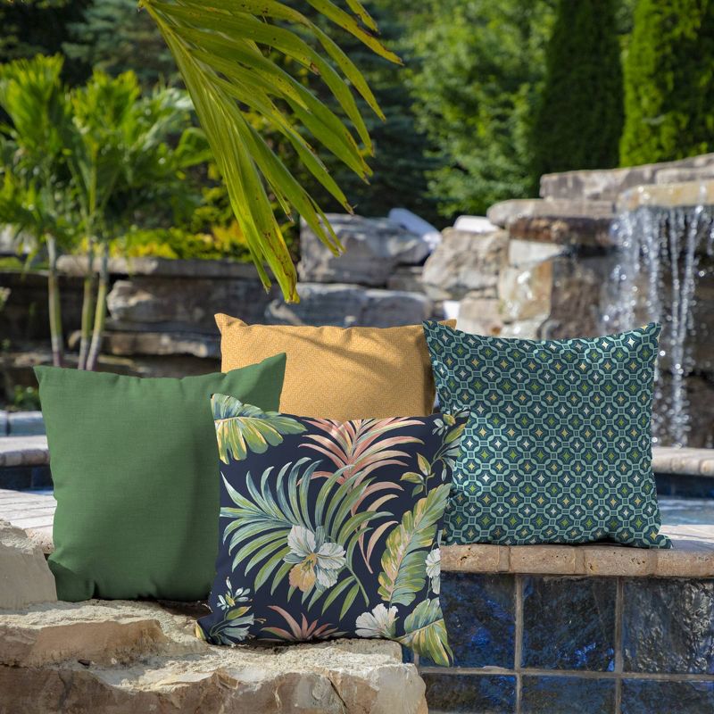 2pk Simone Tropical Outdoor Throw Pillows Blue - Arden Selections