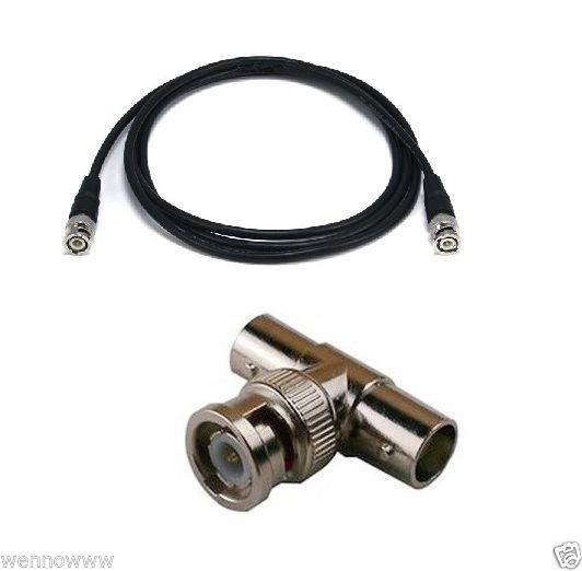 WennoW 1 x 6 feet Bnc Male to Bnc Male Patch Cable Video and 1 T type Connectors