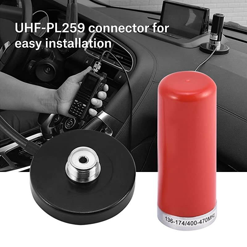 Antenna, VHF/ UHF Dual-Band Radio Antenna with Magnetic Mount Base UHF-PL259 Connector, 3M High Gain Mobile Radio Antenna for Walkie Talkie