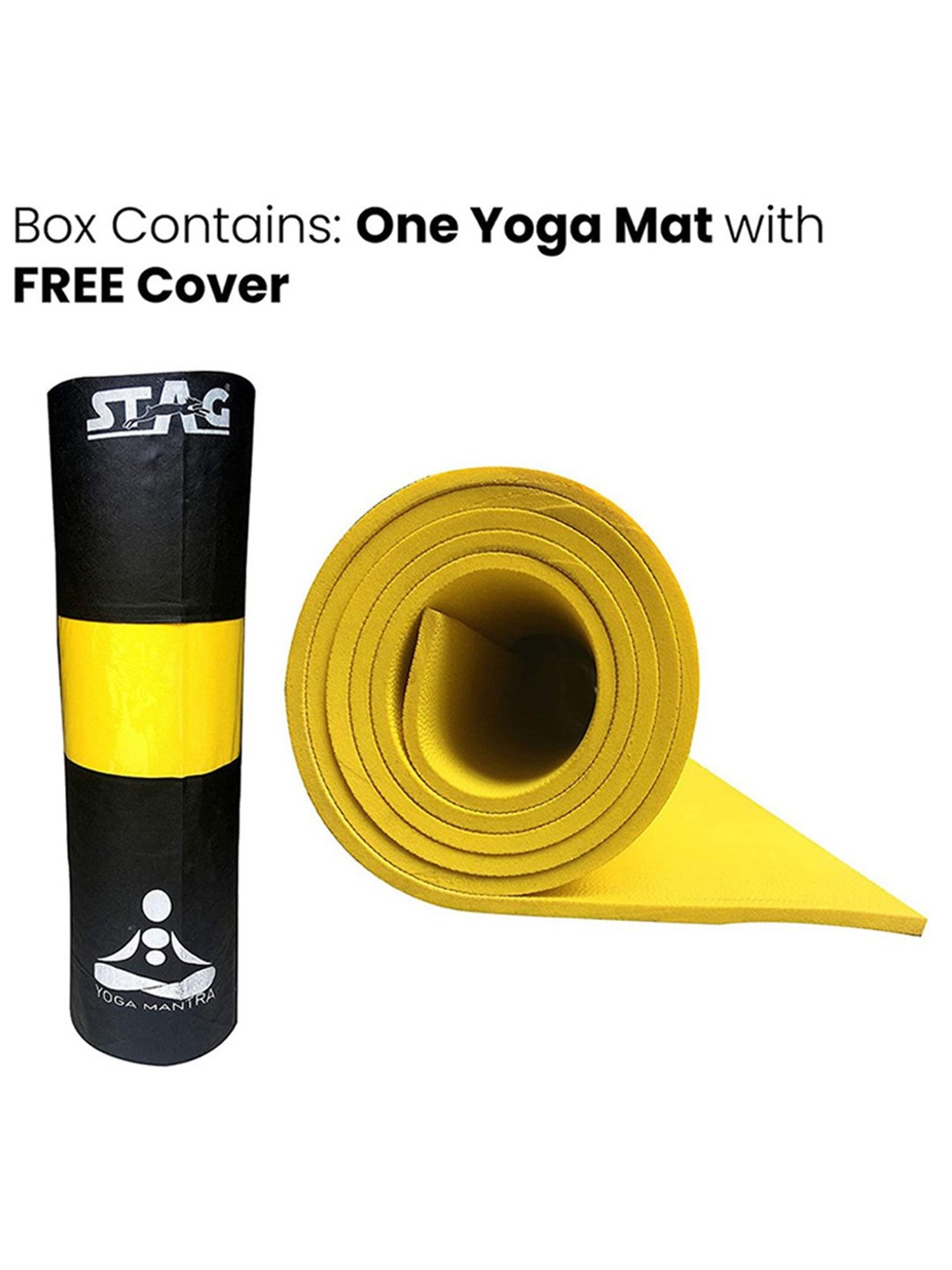 Stag Global Anti-Slip Yoga Mat (Yellow) Size - 6X2 Ft
